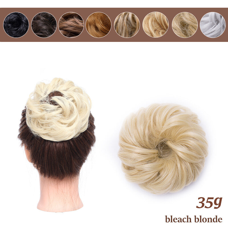 Natural Curly Messy Bun Hair Piece Extensions - Real Human Hair, Updo Scrunchie