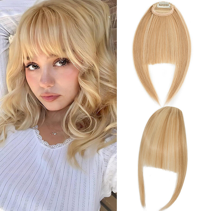Clip-In Thin Neat Bangs Hairpiece for Front Fringe Hair Extensions