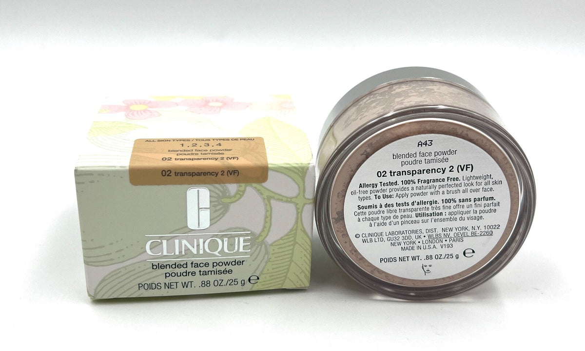 Clinique Blended Face Powder 02 Transparency - All Skin Tones, 0.88 oz