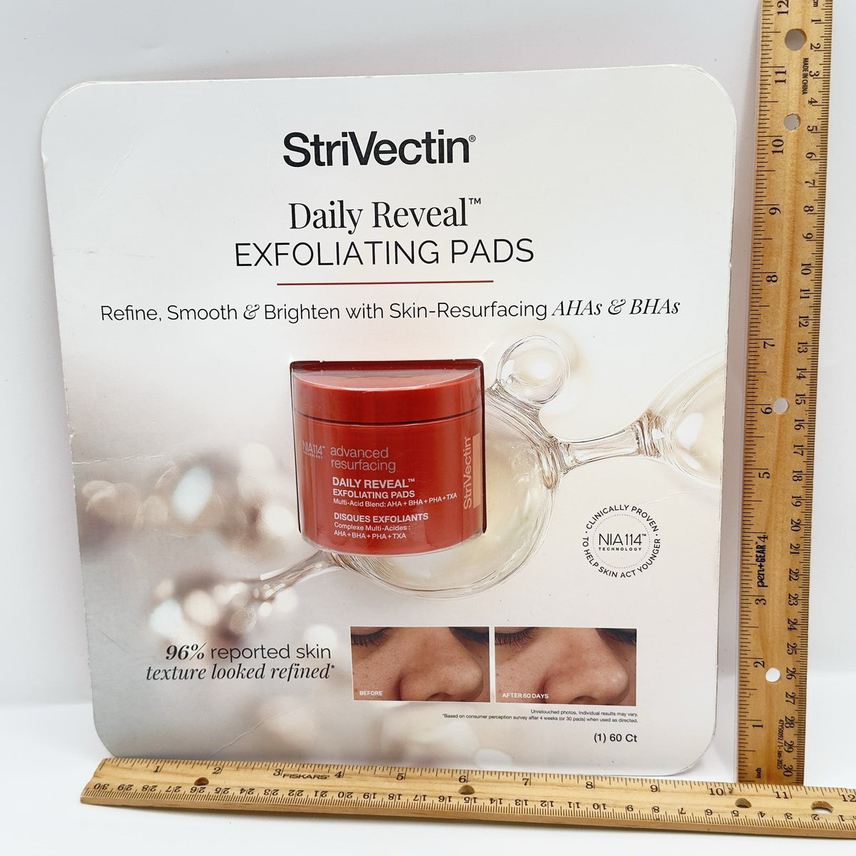 StriVectin Daily Reveal Exfoliating Pads 60 Ct AHAs BHAs PHAs TXA