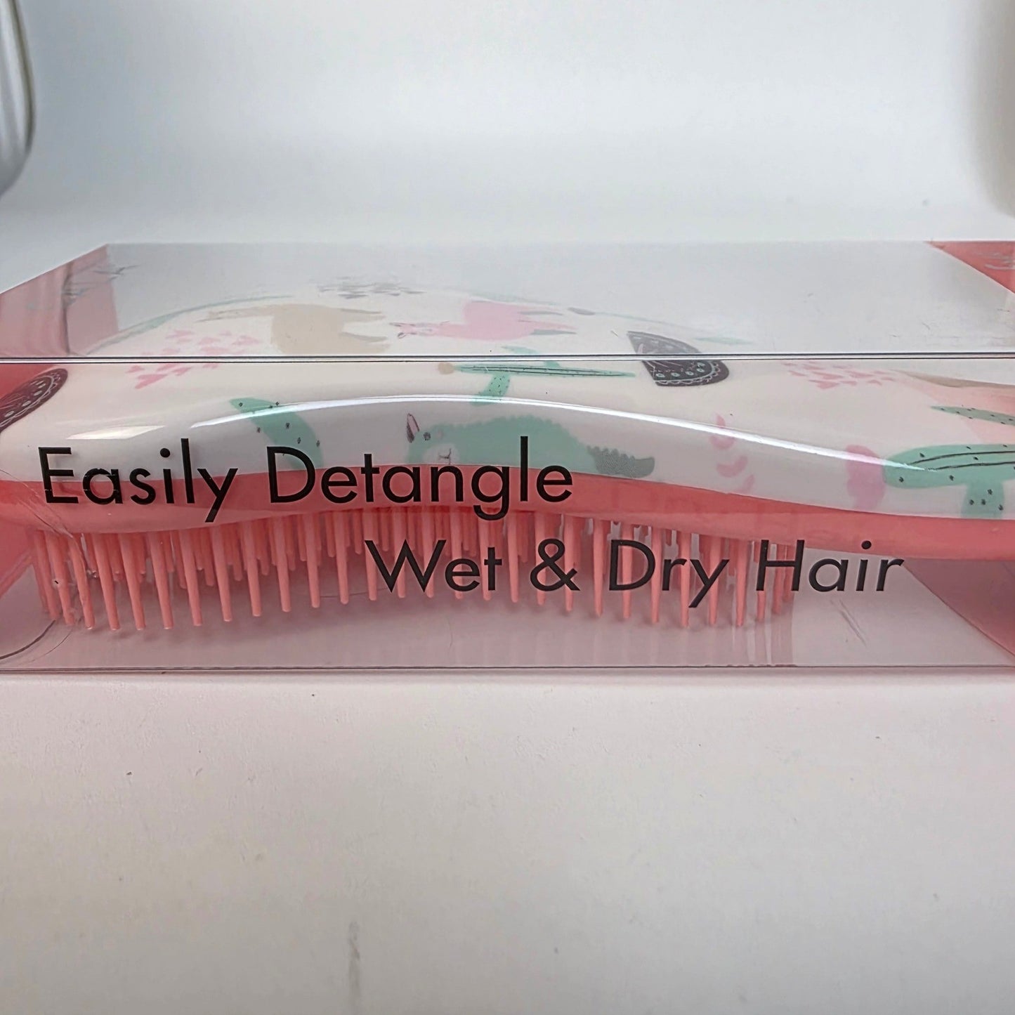 Tangle-Free Hair Brush with Cactus & Llama Print - Wet & Dry Detangler