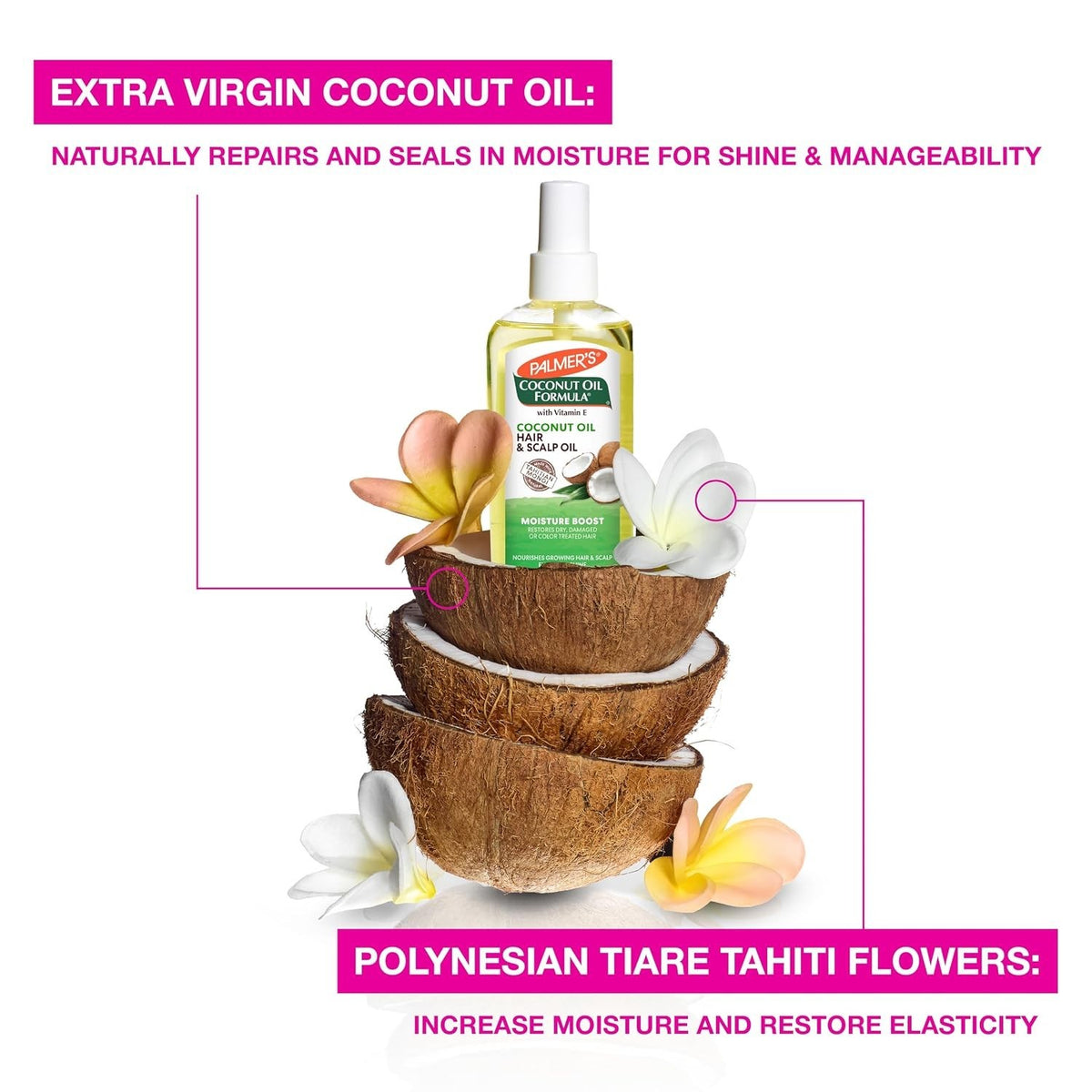 Coconut Hair & Scalp Restorative Oil - Hydrating Hair Treatment for All Hair Types 5.1 Oz