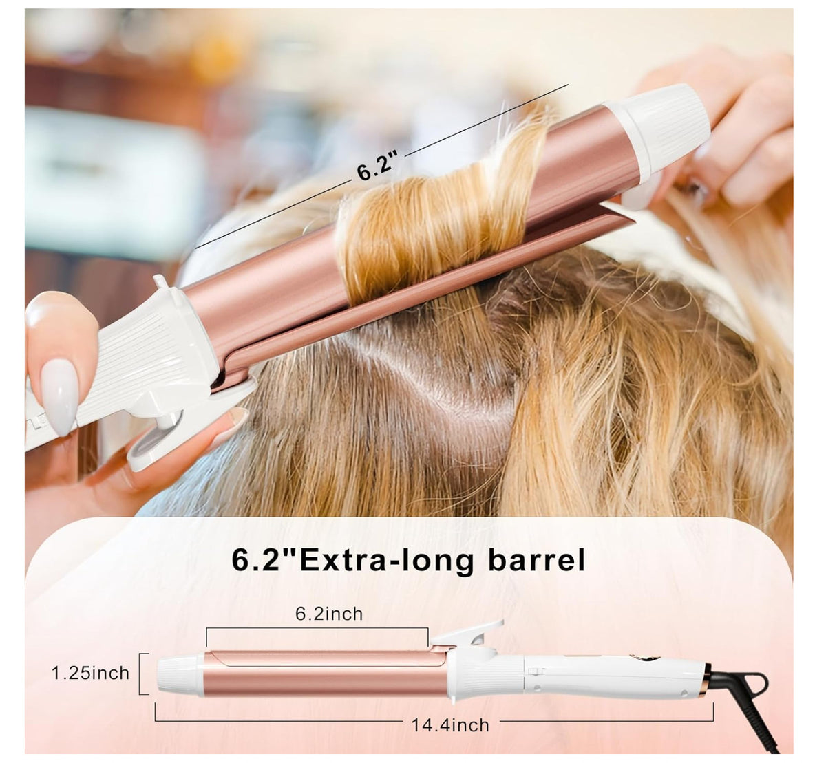 1.25 Inch Curling Wand with Ceramic Coating & Nano Titanium – Fast Heating Hair Curler