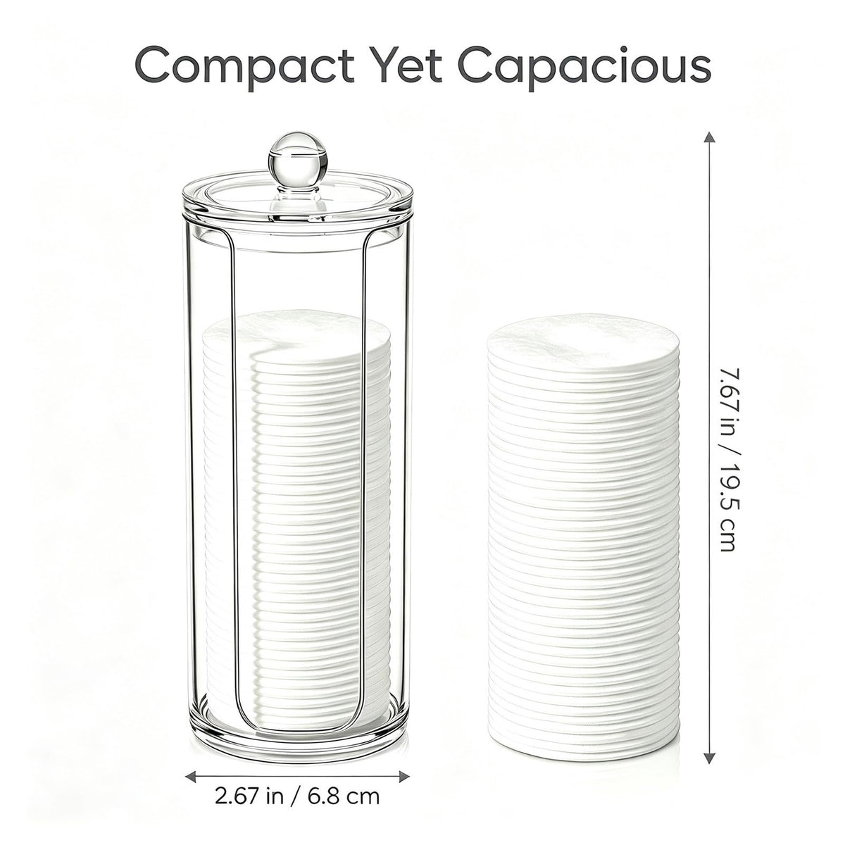 Acrylic Cotton Pad Holder Dispenser Makeup Organizer Storage Rack