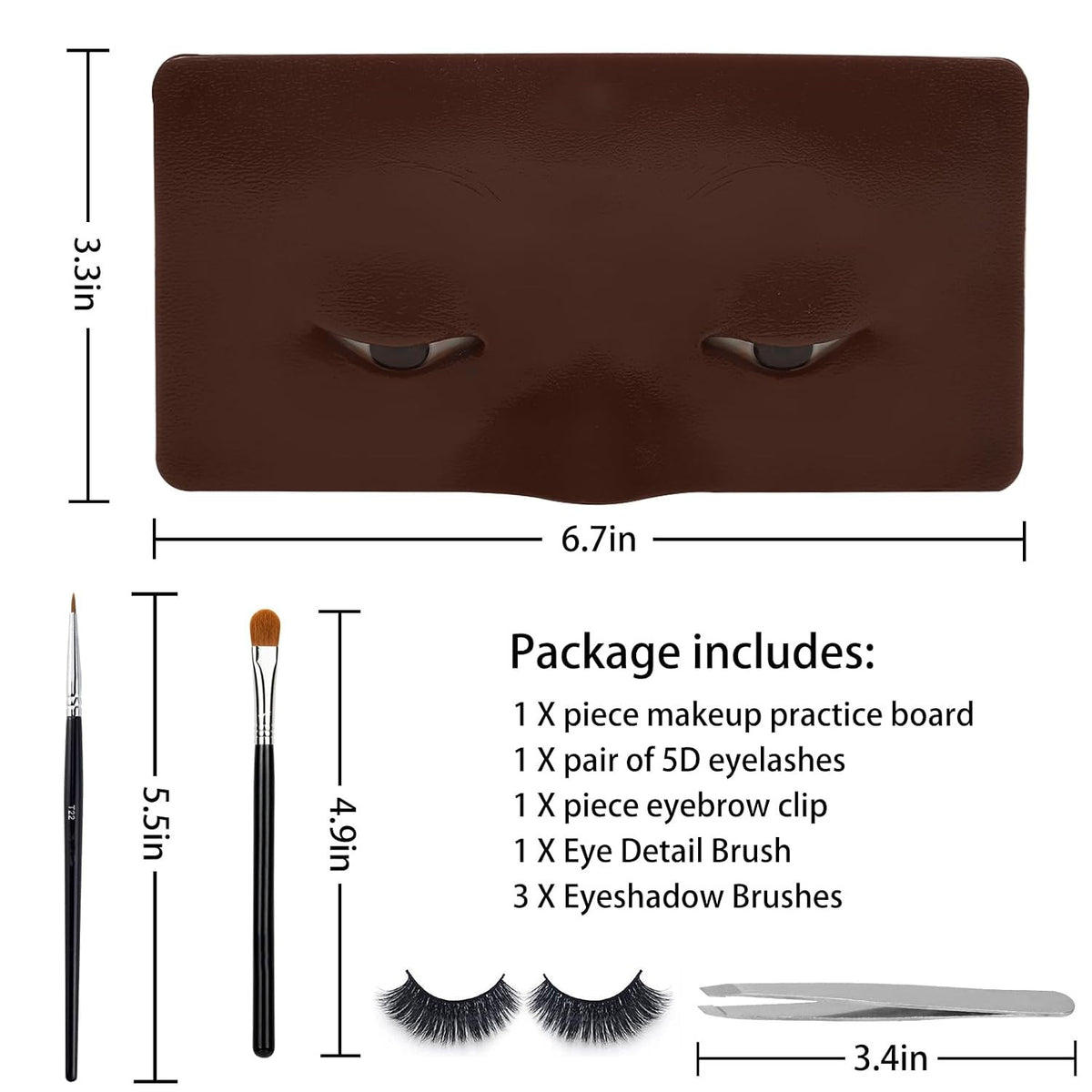 3D Silicone Eye Makeup Practice Board for Beginners - Reusable Face Model