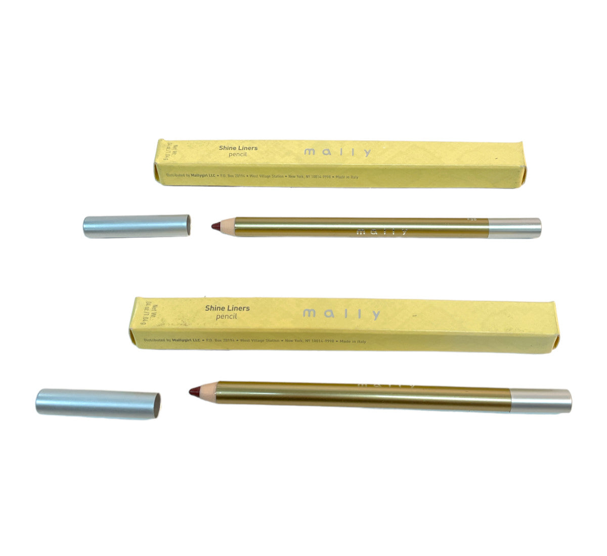 Mally Shine Lip Liner Pencil Nude Deep Set of 2 - Long-lasting Makeup
