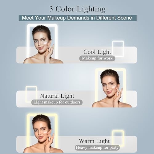 Rechargeable Travel Makeup Mirror with 72 LED Lights - Compact & Portable
