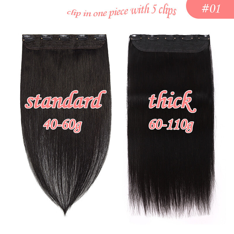 Clip-In Hair Extensions Full Head Set 100% Remy Human Hair Thick and Natural