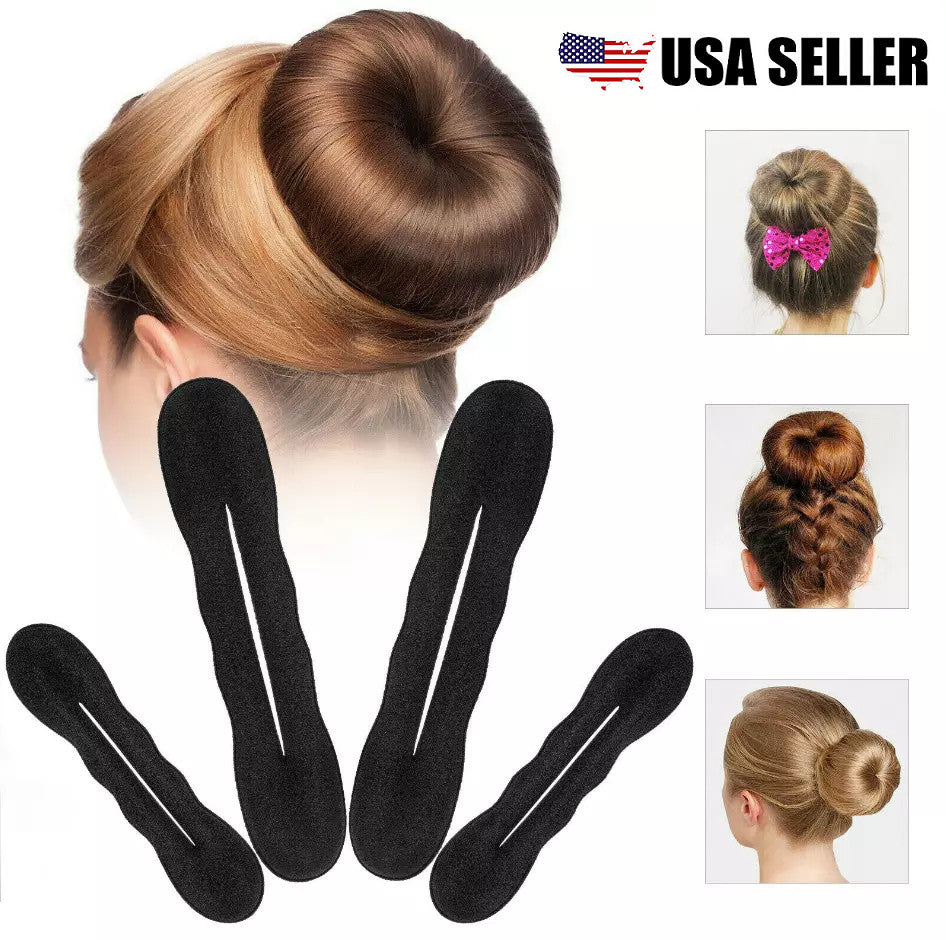 6× Hair Donut Bun Maker Magic Styling French Chignon Ballet Sock Updo