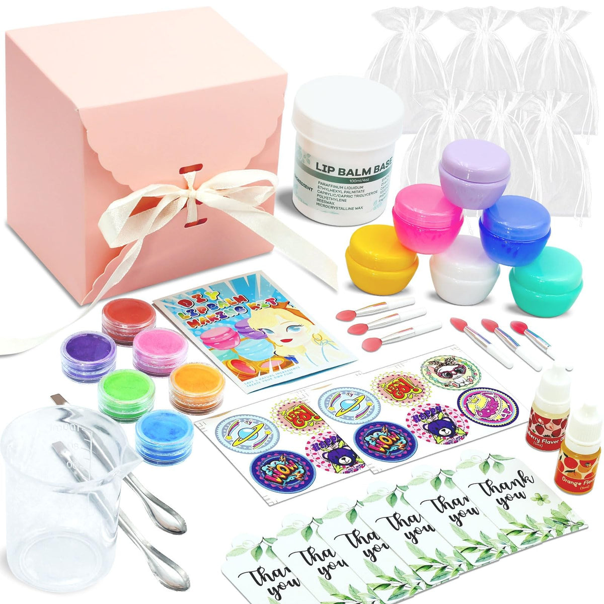 DIY Lip Balm Making Kit for Girls and Women - 39 Pieces, Natural Ingredients