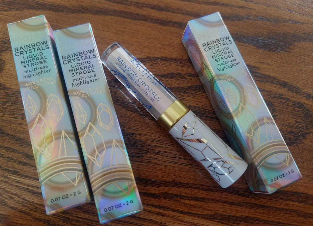3-Pack Rainbow Crystals Liquid Mineral Highlighters for Makeup - Unicorn Glow
