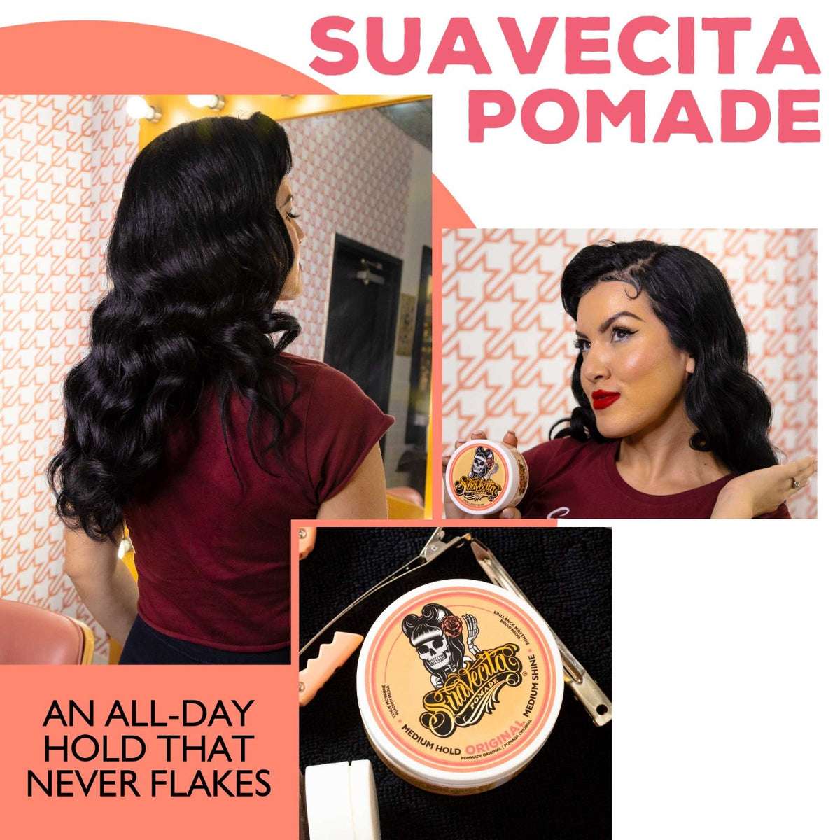 Water-Based Hair Pomade for Women - Medium Hold, High Shine, 2.3 oz
