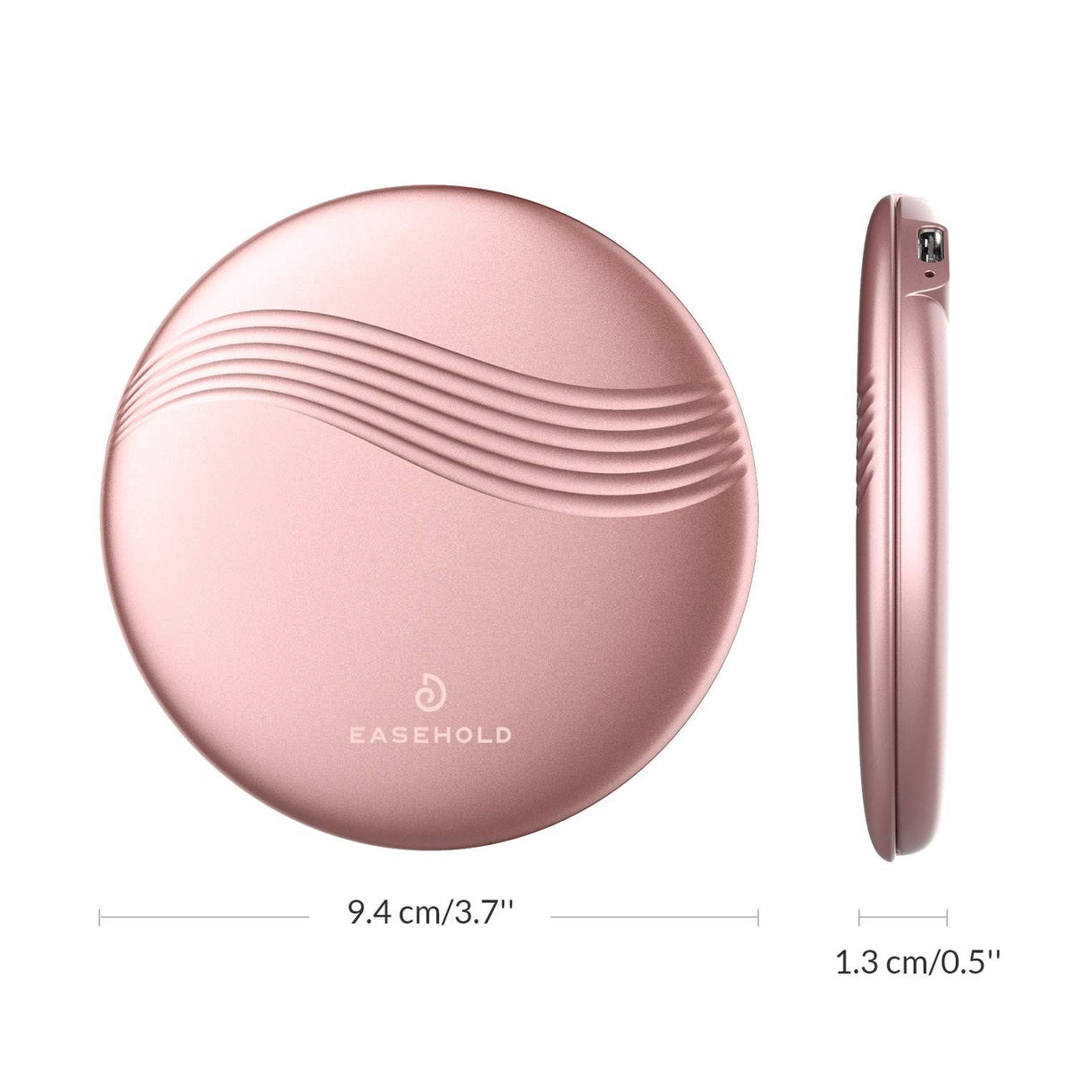 Rose Gold LED Travel Makeup Mirror with 1X/3X Magnification, Dimmable & Rechargeable