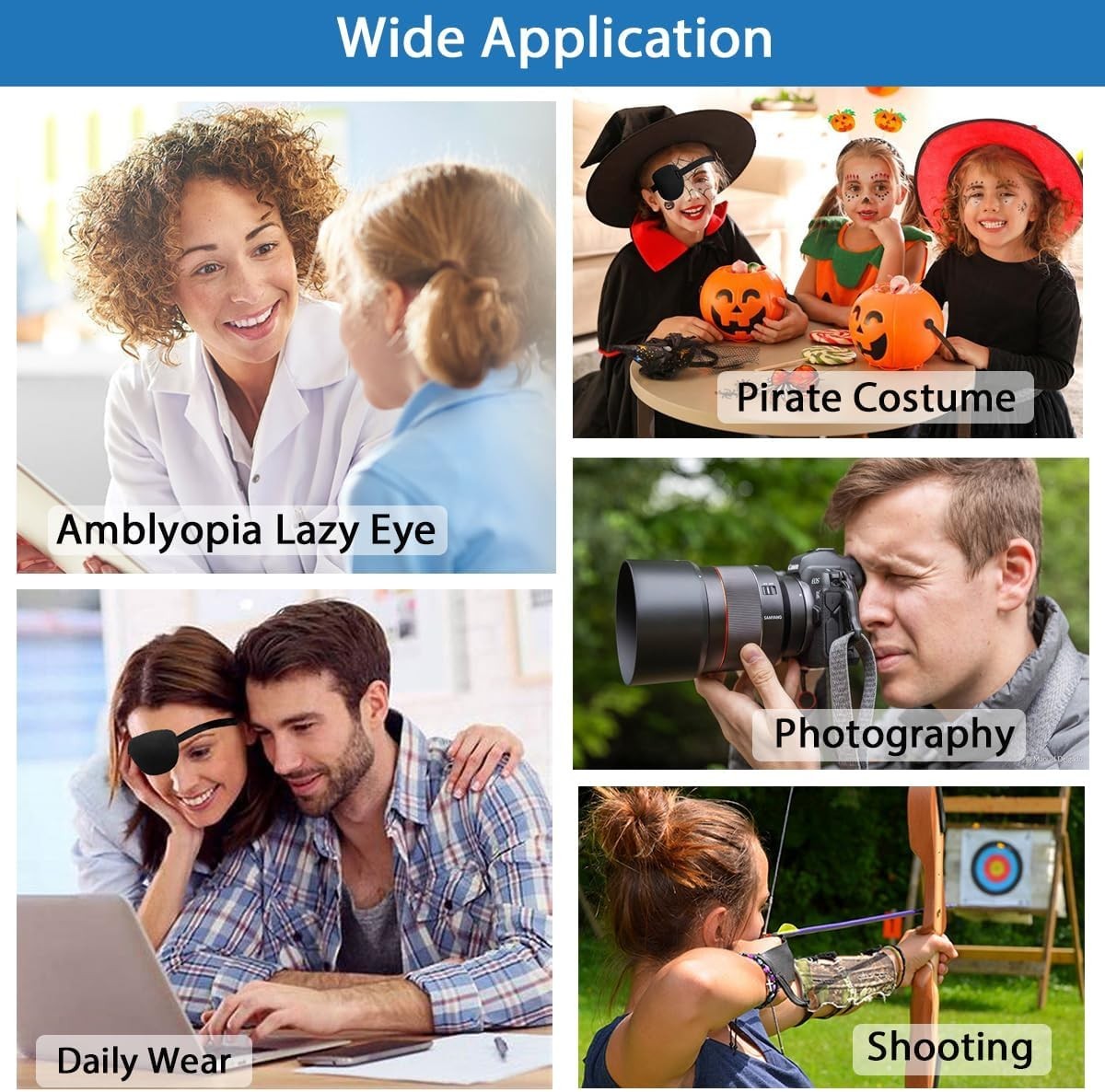 Adjustable 3D Eye Patches for Lazy Eye Treatment & Comfort