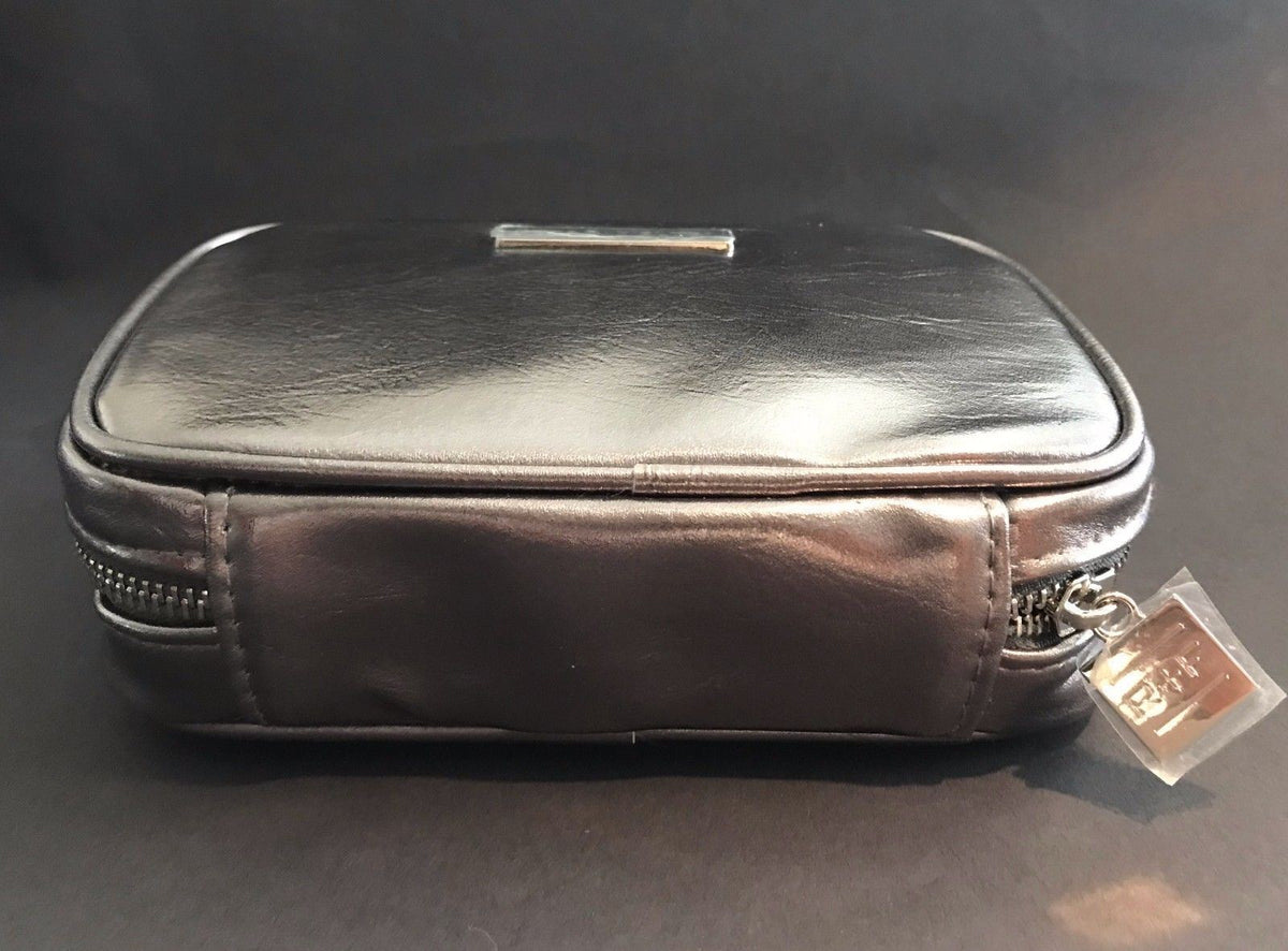 Gray Makeup Bag Set of 3 - Travel Cosmetic Pouches with Mirrors