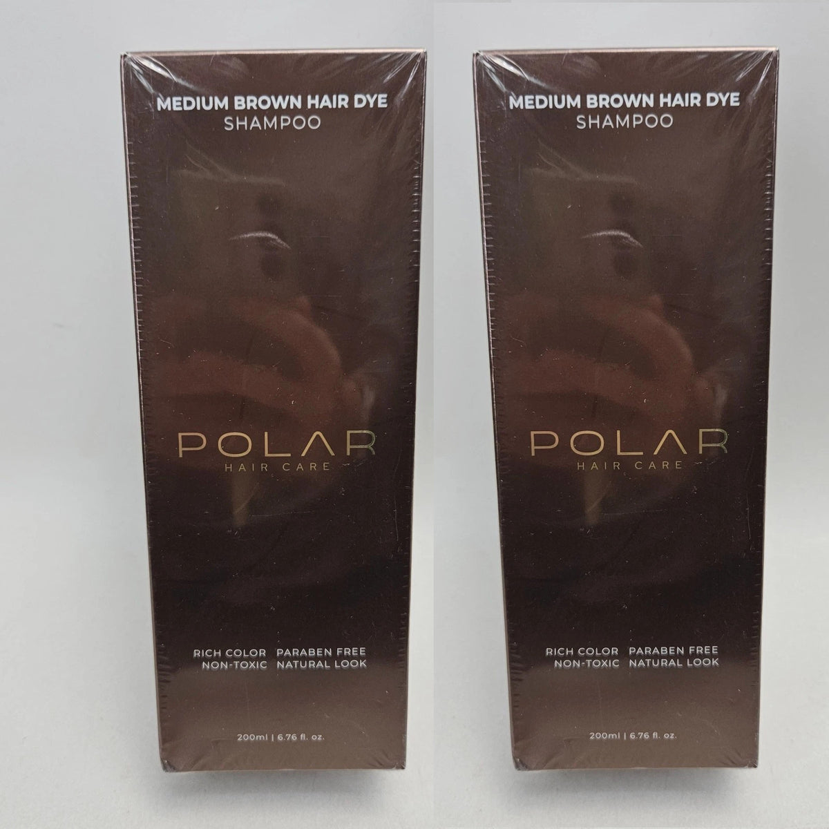Polar Med-Brown Hair Dye Shampoo 200ml - Rich Color, No-Toxic Hair Care for Brunettes