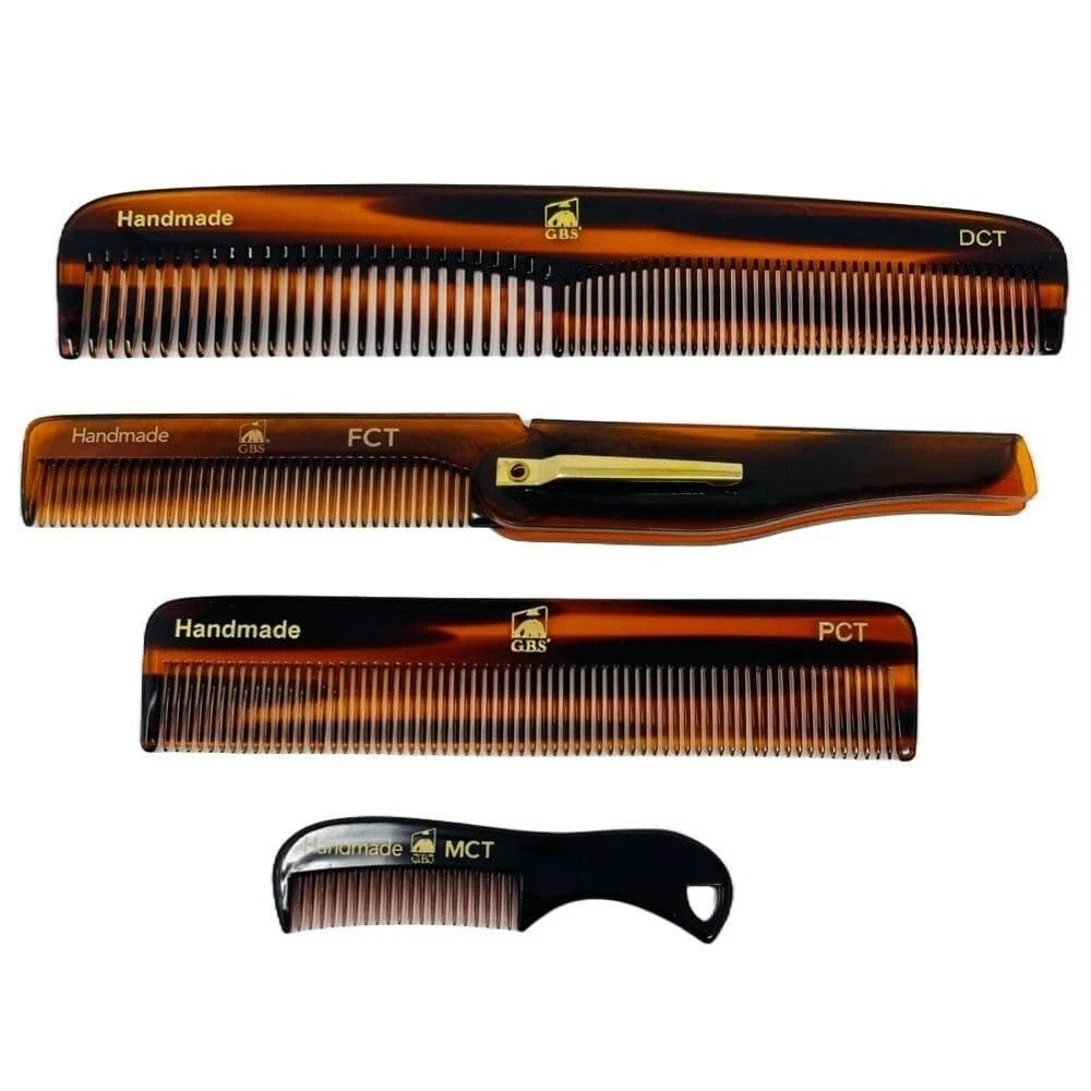 Men Women Travel Hair Beard Comb Set - Handmade Styling Grooming Kit