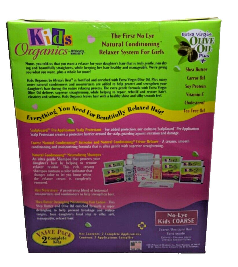 Kids Organic Hair Relaxer System for Coarse Hair - Natural Conditioning Set