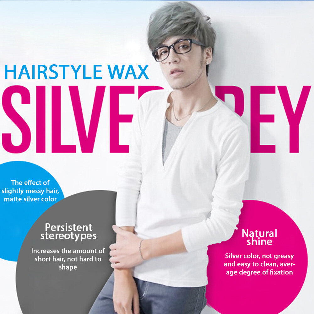 Silver Grey Matte Hair Styling Wax 100g for Short & Casual Hairstyles