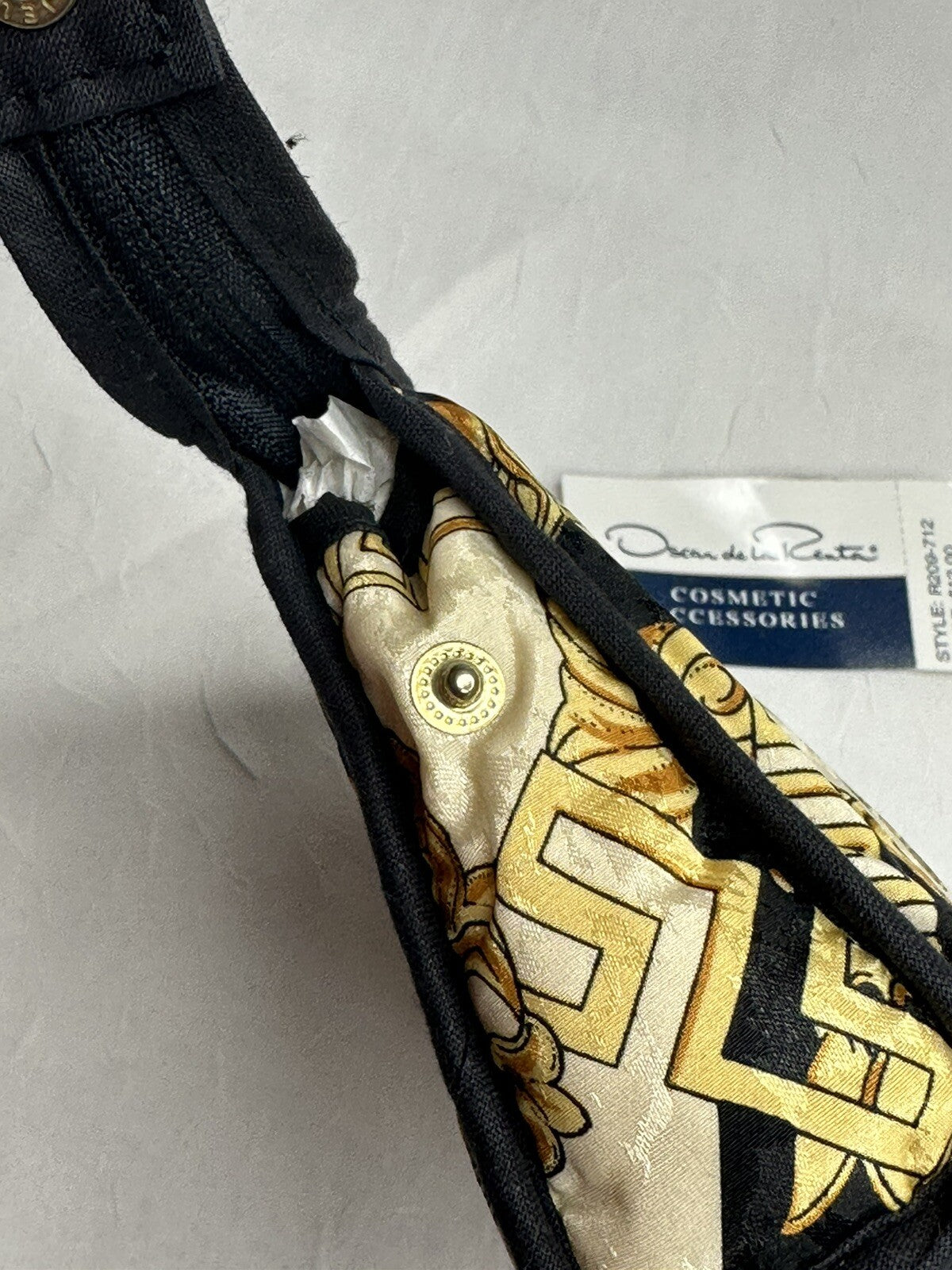 Oscar de la Renta Silk Toiletry Travel Bag Baroque Design New