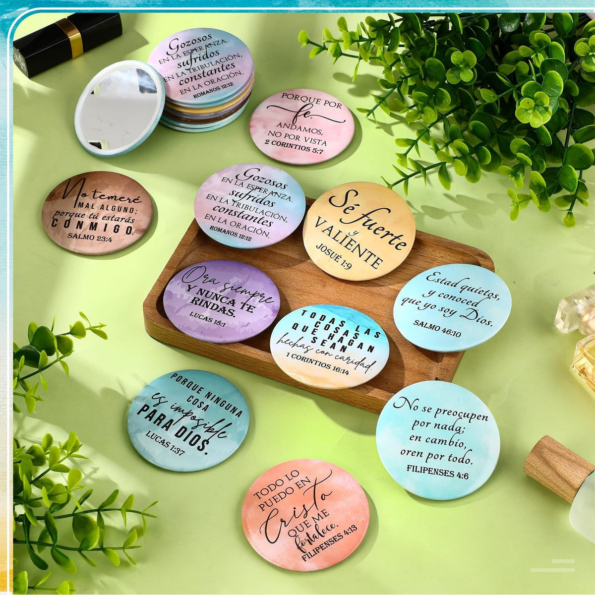 40 Pack Christian Compact Mirrors with Bible Verses - Inspirational Pocket Makeup Mirrors for Women