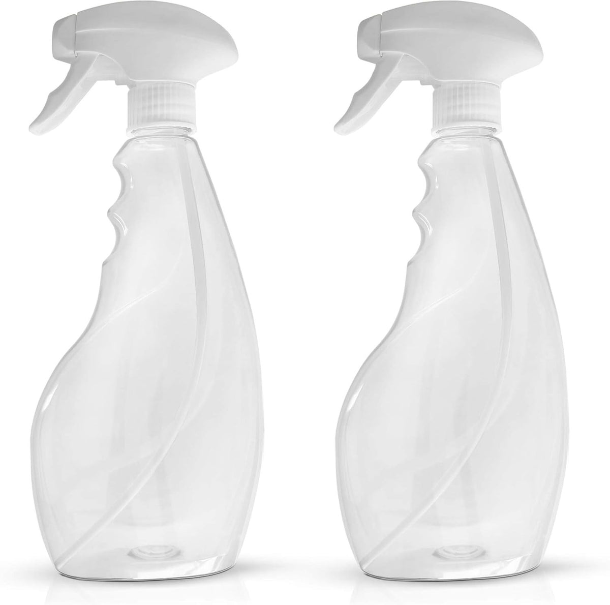 Leak-Proof 17oz Clear Spray Bottle Set for Cleaning Solutions & Plants