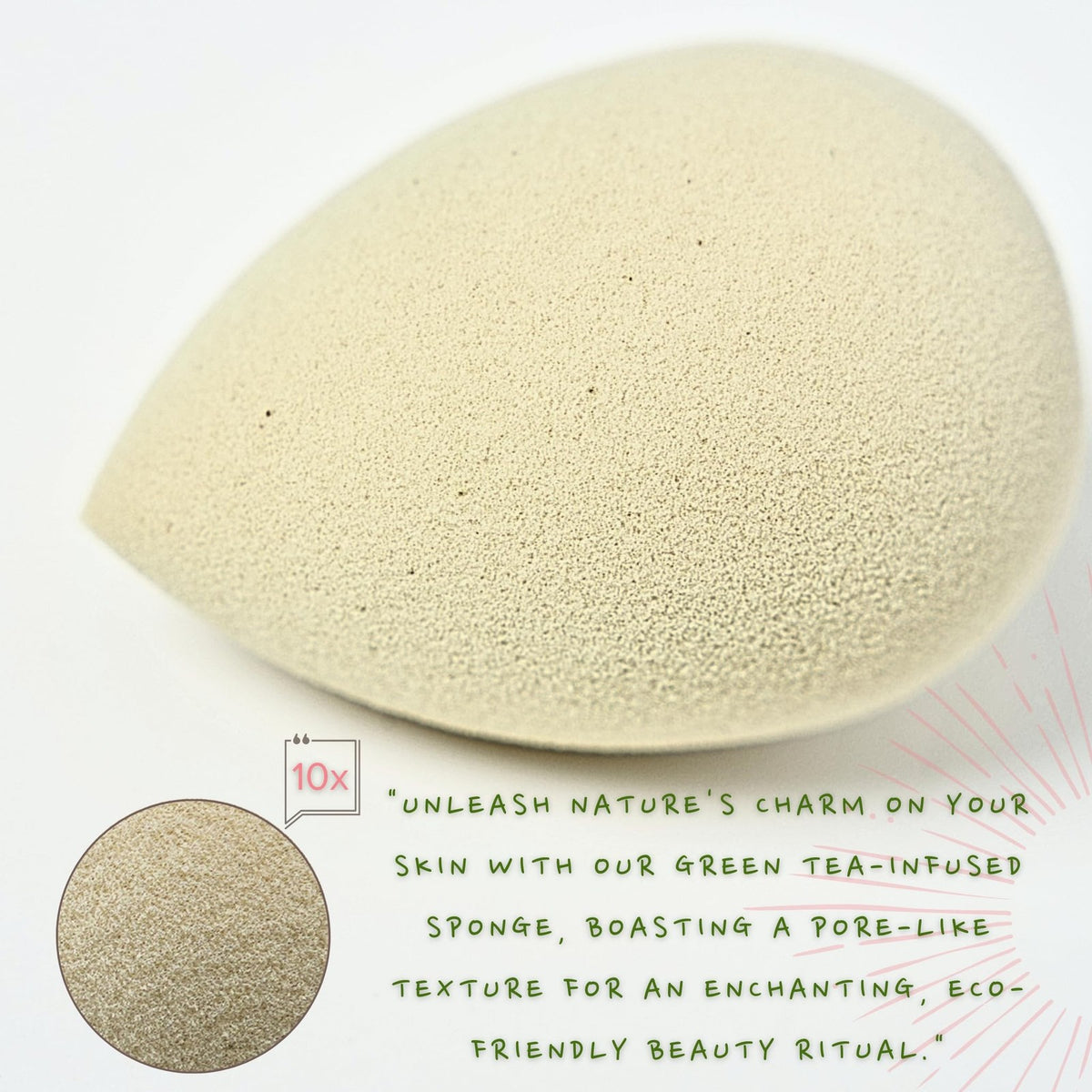 Eco-Friendly Green Tea Makeup Sponge - Soft Biodegradable Beauty Tool