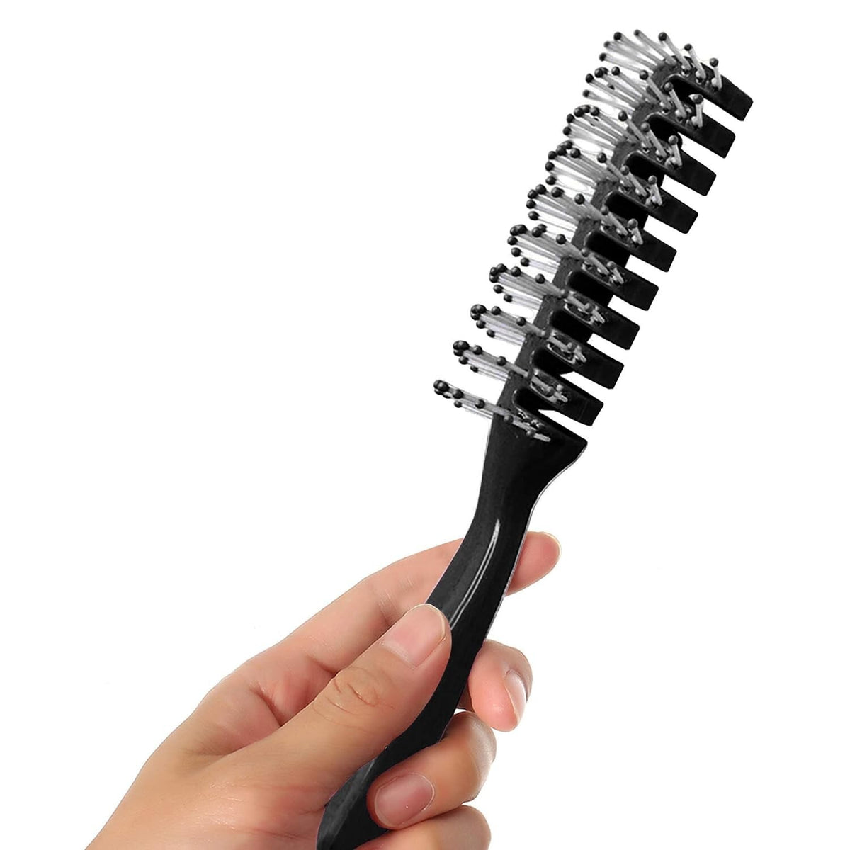 Plastic Bristles Hair Brushes 8 Inch Black 12 Pack Hair Styling Tools