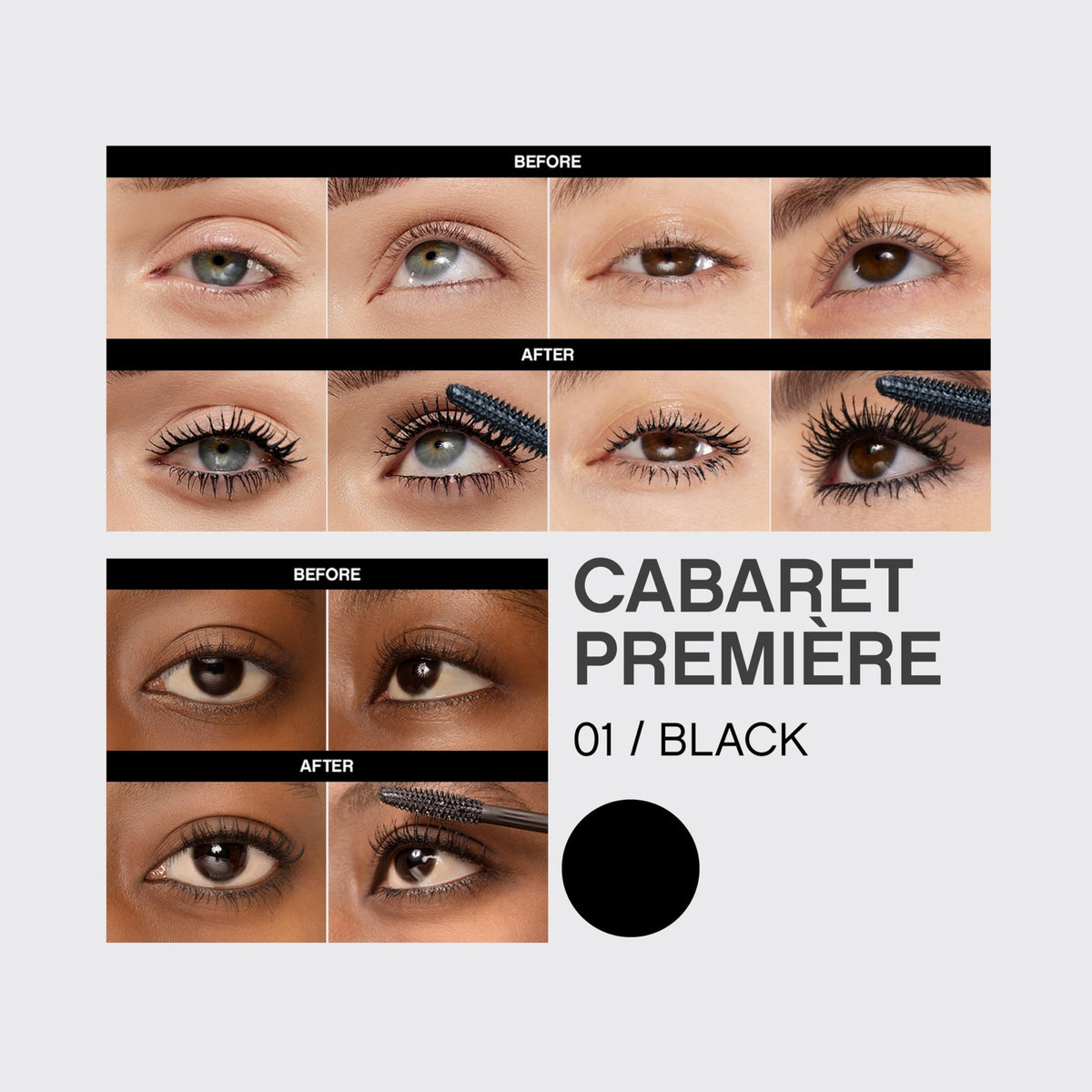 Black Volumizing and Lengthening Mascara - No Clumping, Smudge Proof, Washable
