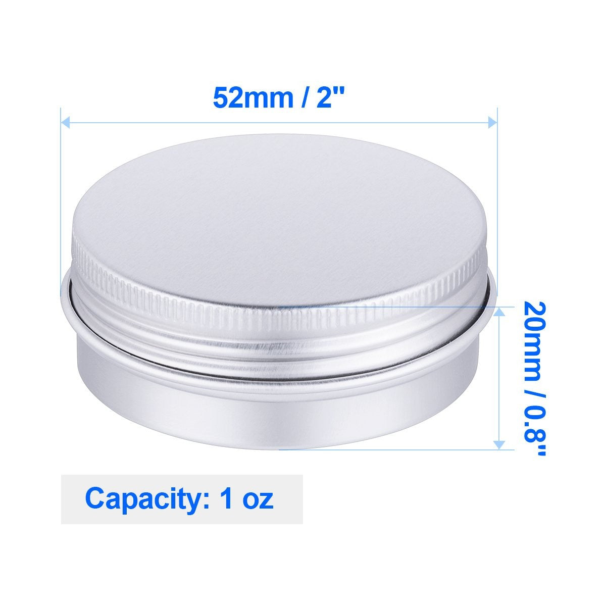 1 Oz Aluminum Cosmetic Jars with Leak-Proof Screw Lids - 30 Pack