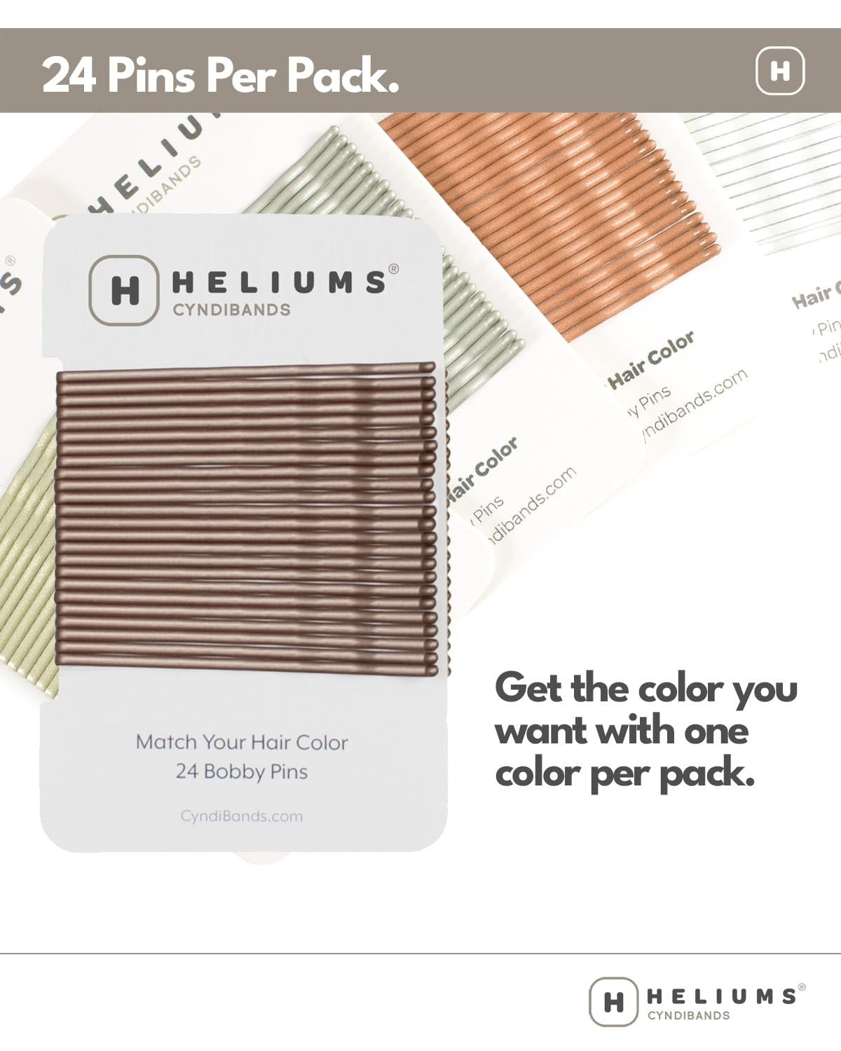 Heliums Large Bobby Pins - Platinum White 2.5 24 Count (Pack of 1),