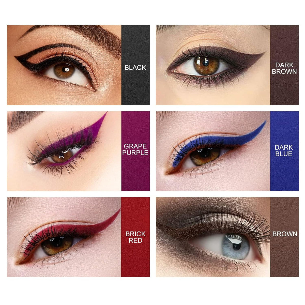 Waterproof Eyeliner Pencil Set - 14 Vibrant Colors for Eye Makeup