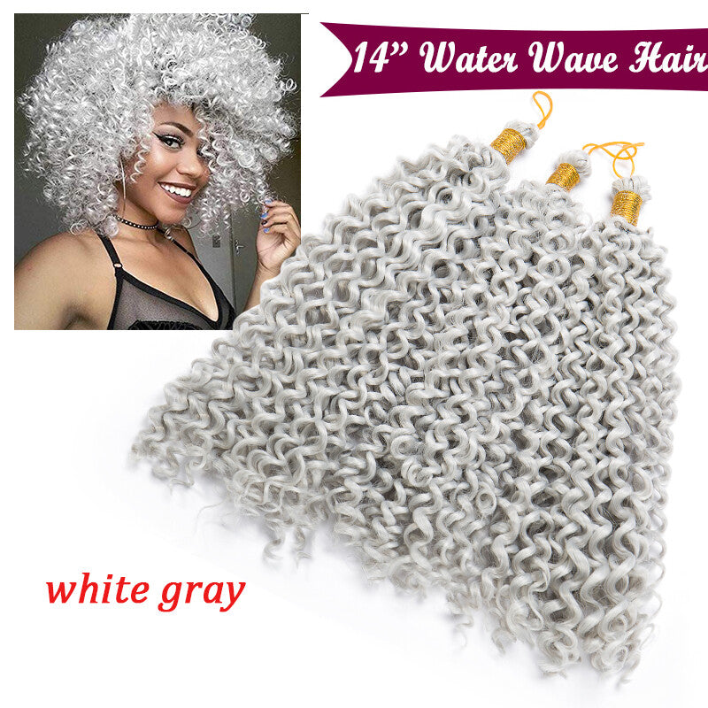 Hair Extensions Pre-Cilled Water Wave Crochet Braids Ombre 8-14 Inch