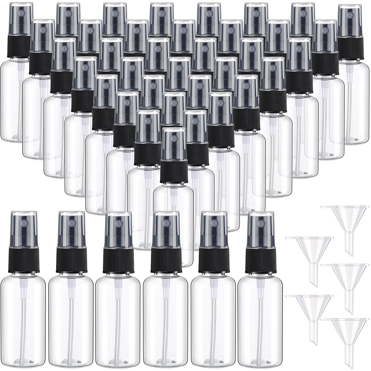 Mini Clear Spray Bottles 1 oz Plastic Travel Atomizers Fine Mist Set