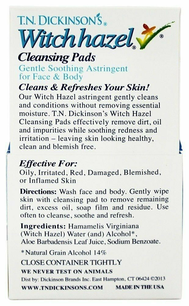 Witch Hazel Cleansing Pads - Refresh & Soothe Skin, 60 Count
