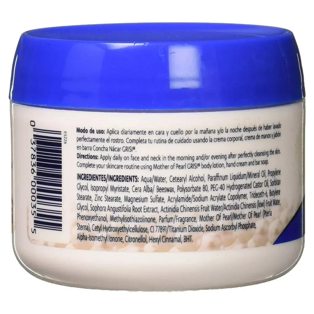Face Cream with Mother of Pearl & Vitamin C - Brightening & Sun Protection - 3.8 oz