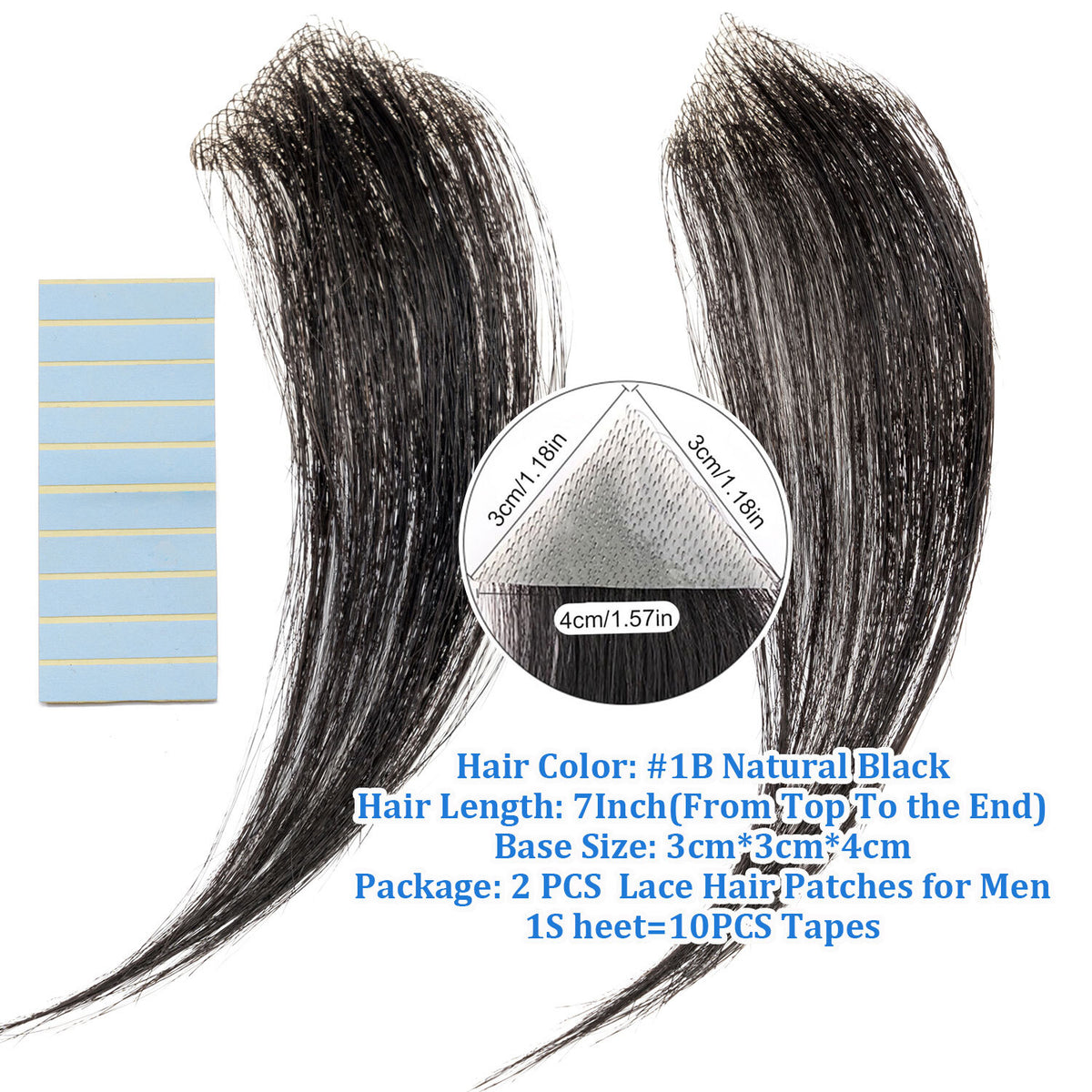 Human Hair Patch Hair Topper Cover-Up for Receding Hairlines and Bald Spots