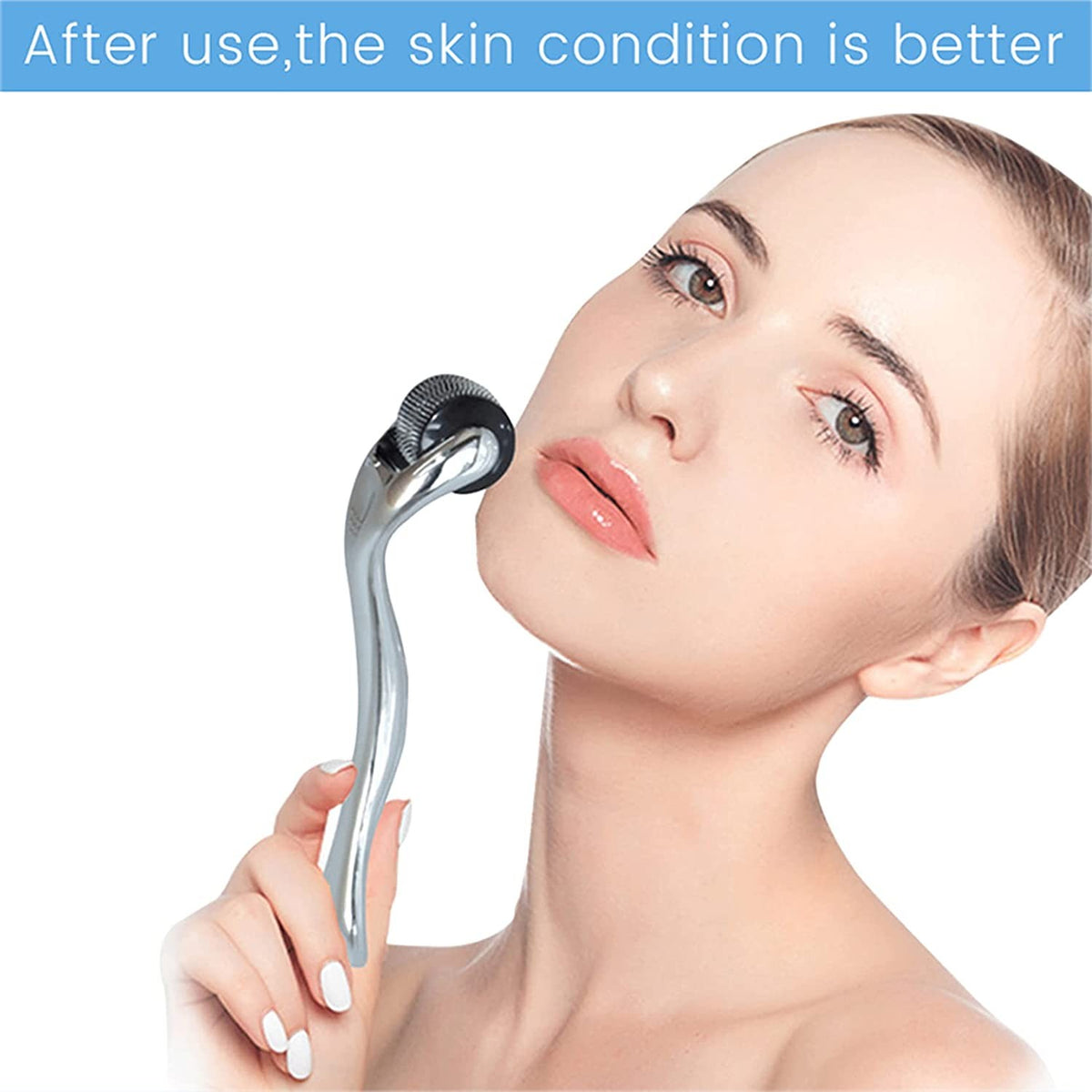 Derma Skin Roller with Titanium Micro Needles for Face & Hair Regrowth