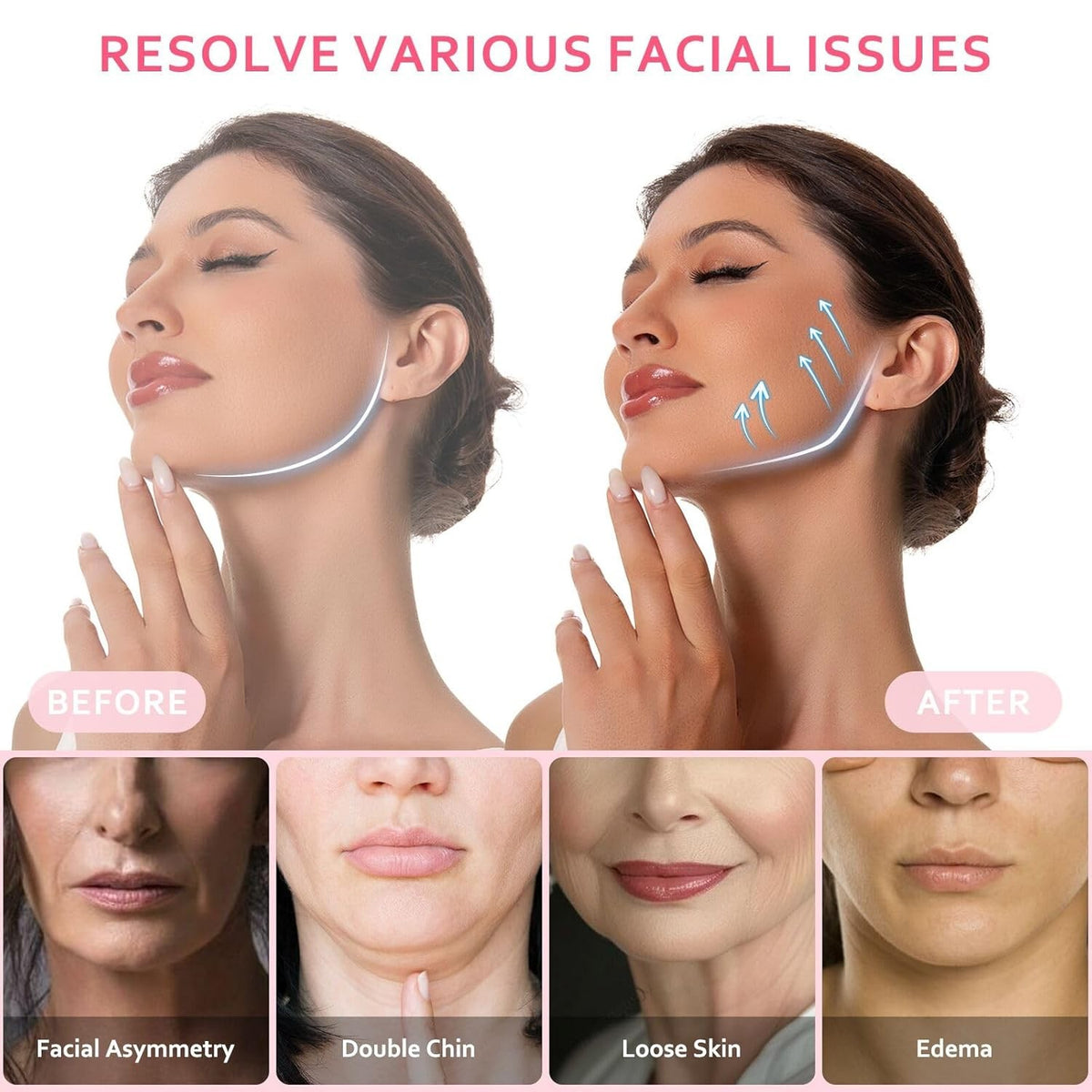 Adjustable Chin Strap for Sleeping & Face Shaping - V Line Jaw Lifter