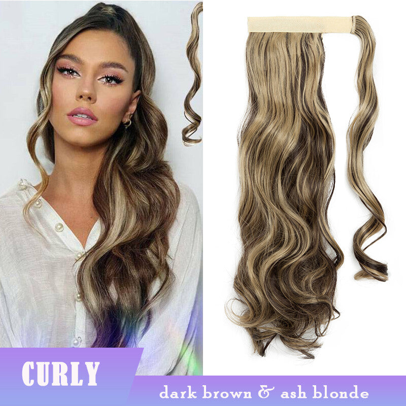 Clip-In Ponytail Hair Extensions Thick Wavy Natural Look 24-32 Inch