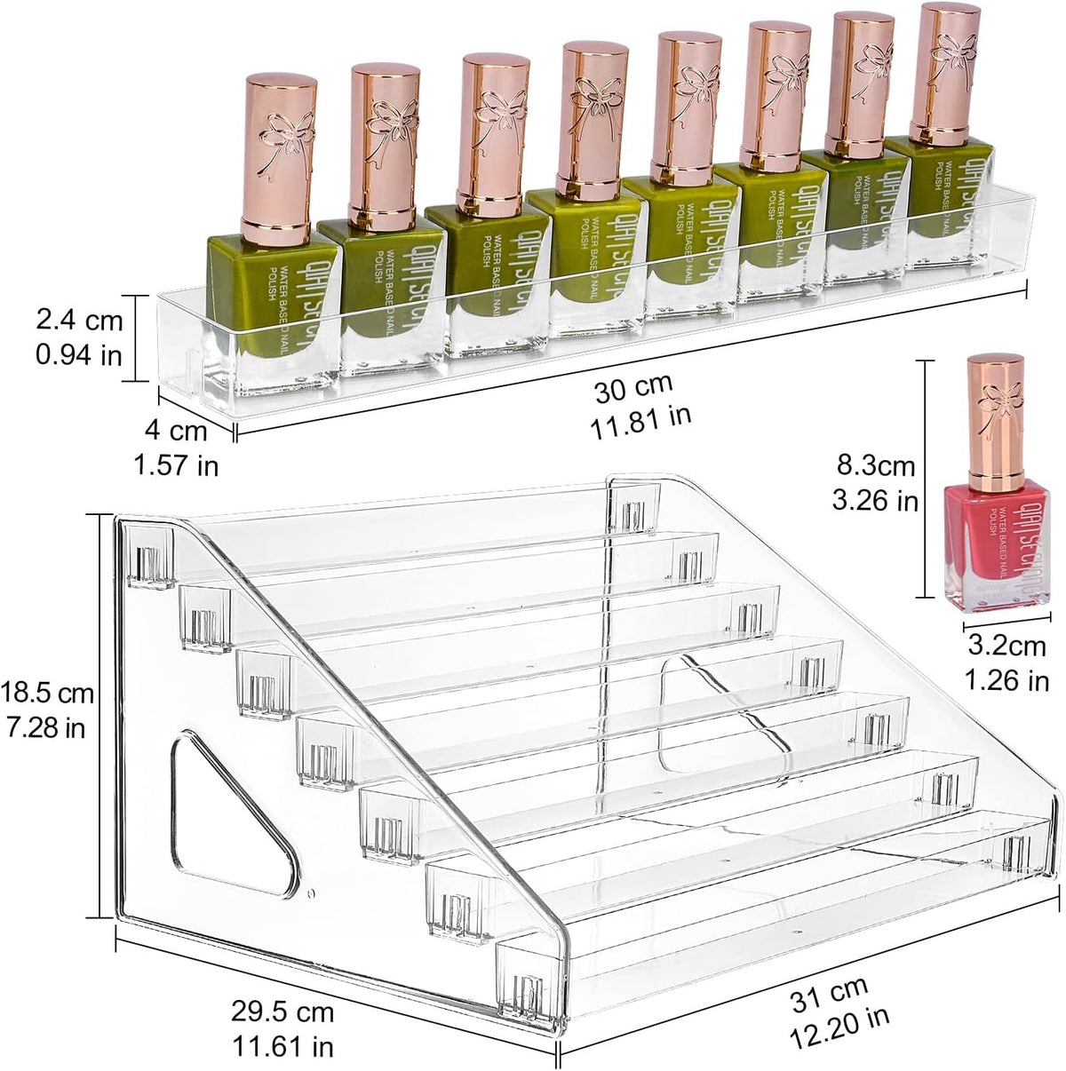 7-Tier Clear Acrylic Nail Polish & Essential Oil Organizer