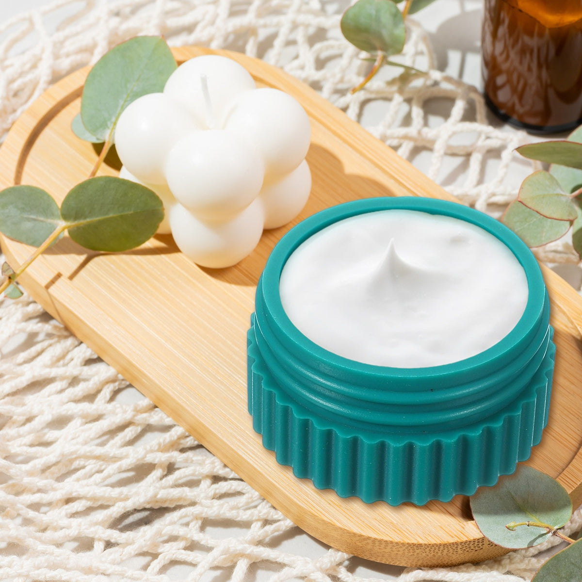 Silicone Travel Cream Jars Set - 4pcs 0.68oz Gray Small Containers with Lid