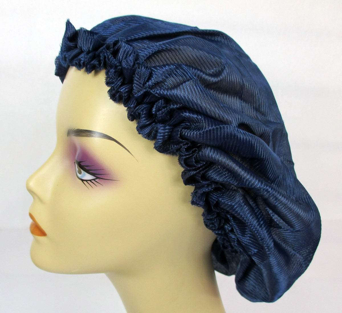 LOT OF 2 HATS -X-LARGE SATIN SLEEP CAP ONS SIZE, ELASTIC- LH1202