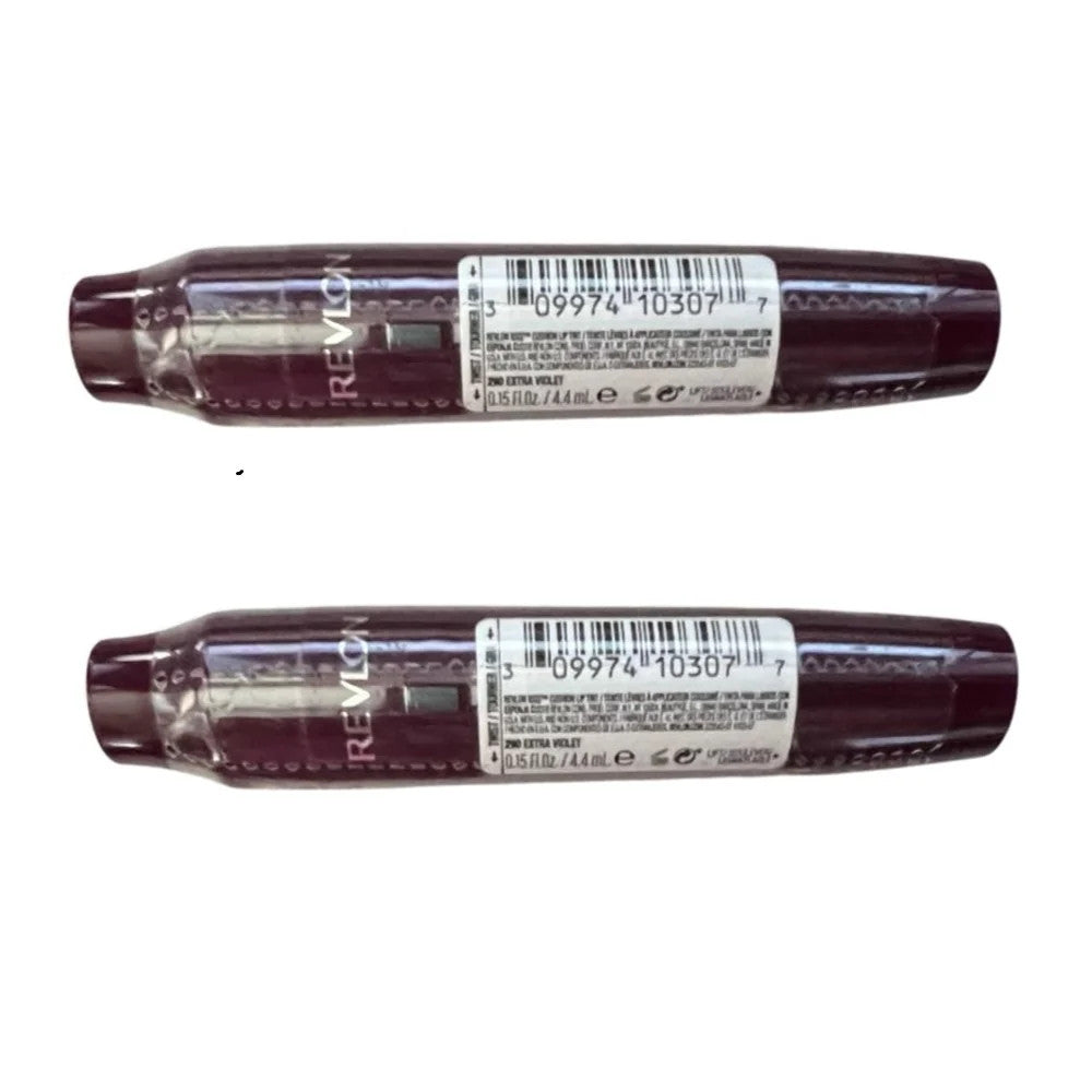 Revlon Kiss Cushion Lip Tint Extra Violet 290 - Moisturizing Lip Makeup Set of 2