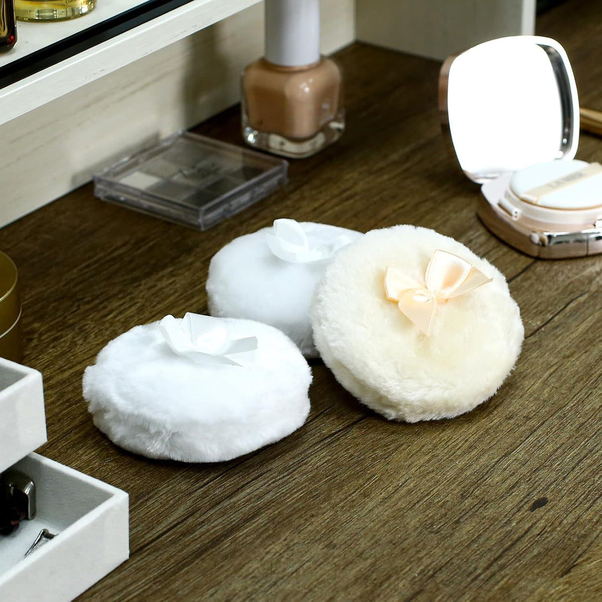 Large Fluffy Powder Puff Set for Face and Body Makeup