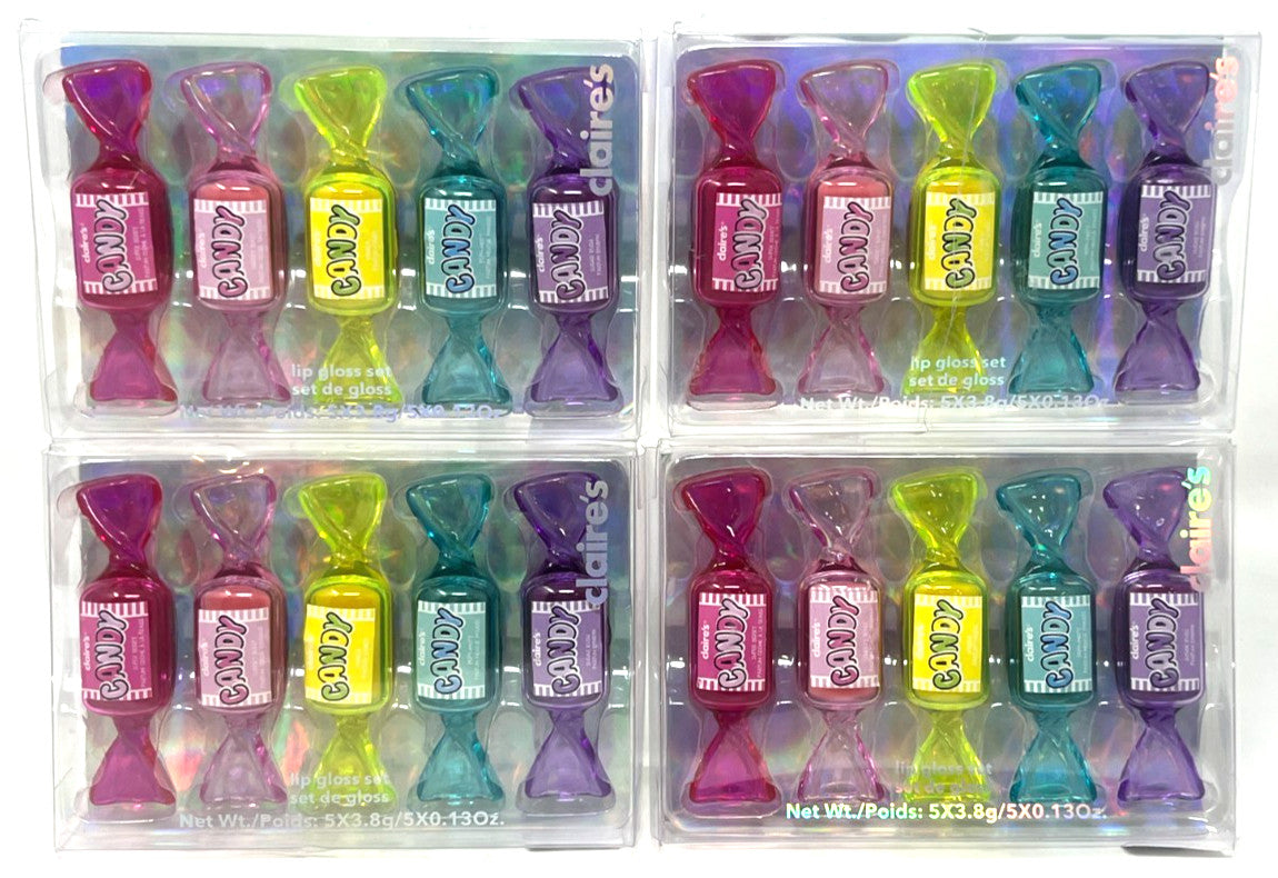 Lip Gloss Set - 4 Pack Cherry Vanilla Peppermint Strawberry Flavors