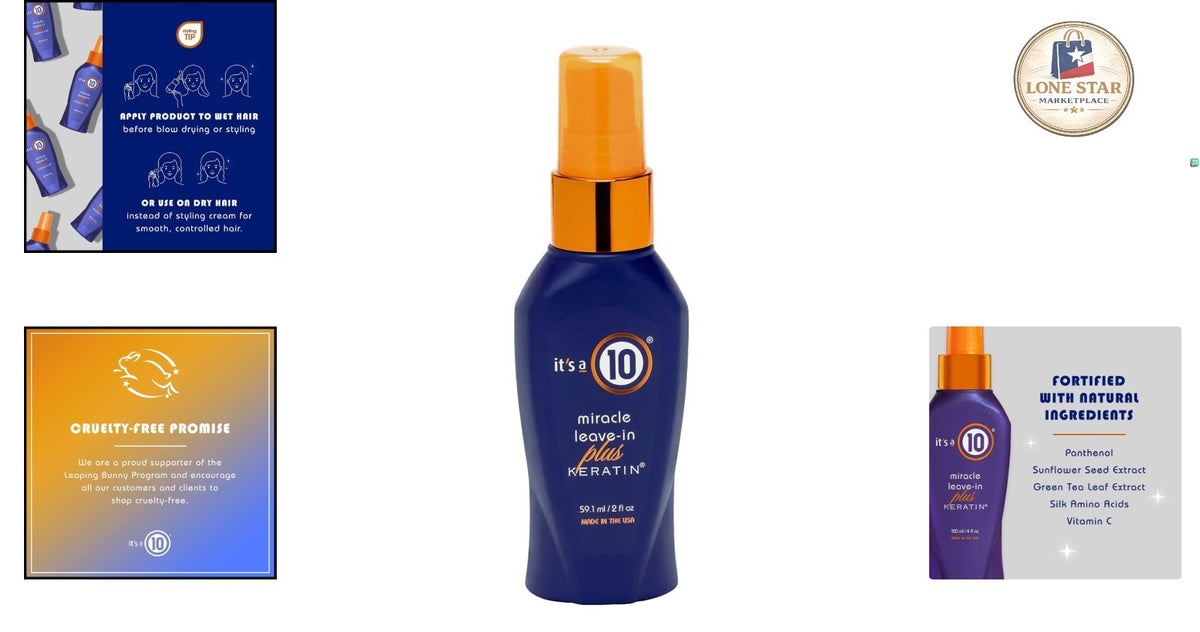 Hair Leave-In Conditioner with Keratin & Green Tea Scent - Heat & Breakage Protection