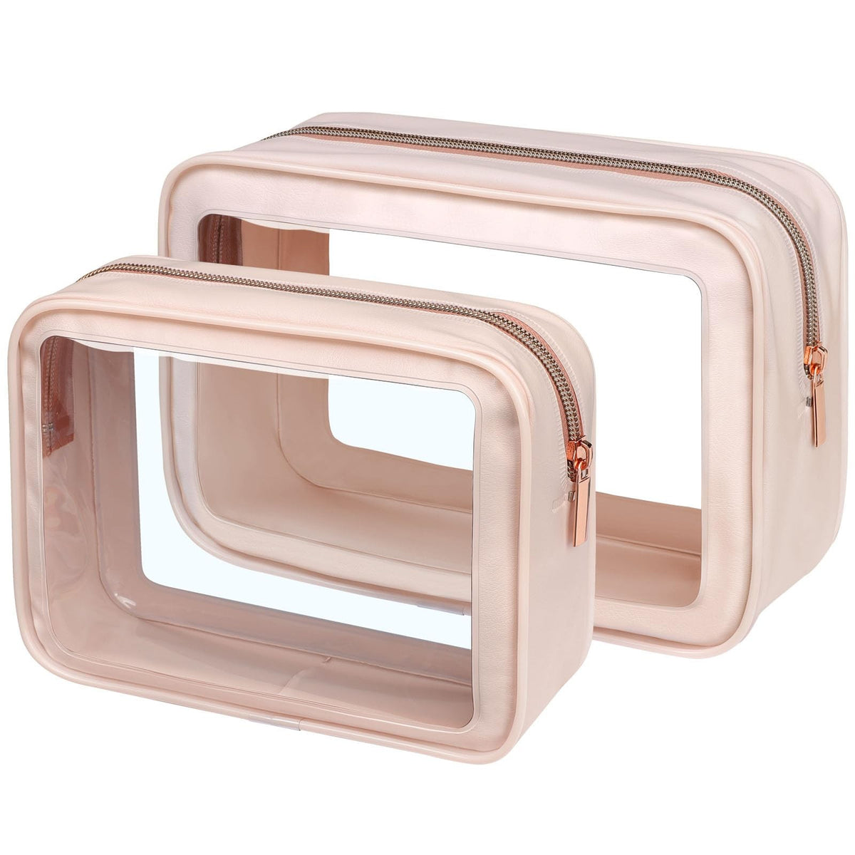 TSA Approved Clear Toiletry Bag Set - 2 Pack Travel Cosmetic Organizer