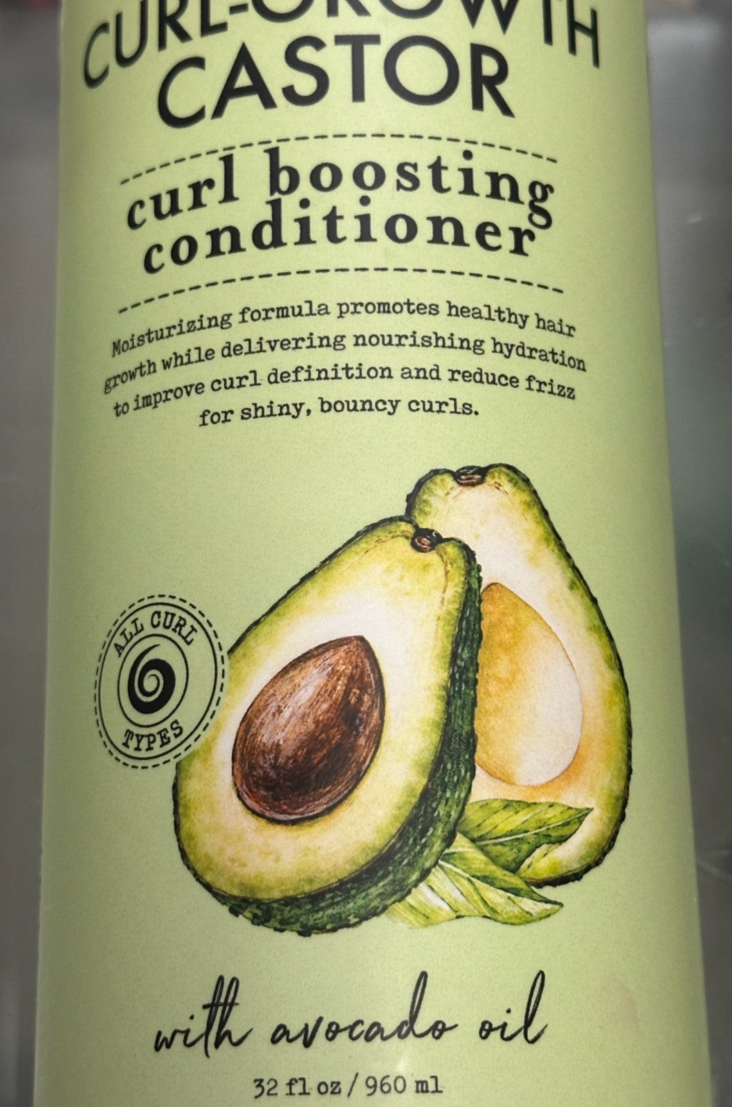 (2-Pack) Curl-Boosting Hair Conditioner with Castor & Avocado for Hair Growth & Frizz Control