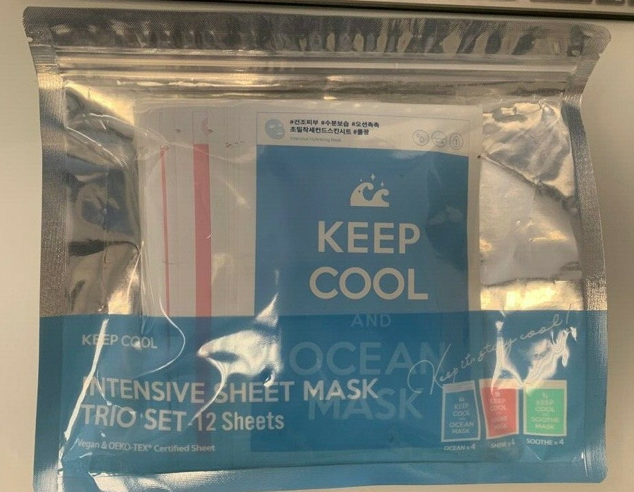 Keep Cool Intensive Sheet Mask Trio Set - 12 Sheets Hydrating